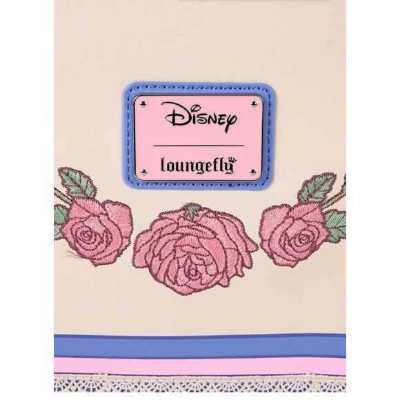 NEW! LOUNGEFLY DISNEY MINNIE MOUSE FLORAL LACE CROSSBODY BAG & MATCHING … - Picture 4 of 11